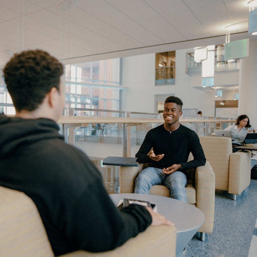 Students having a discussion