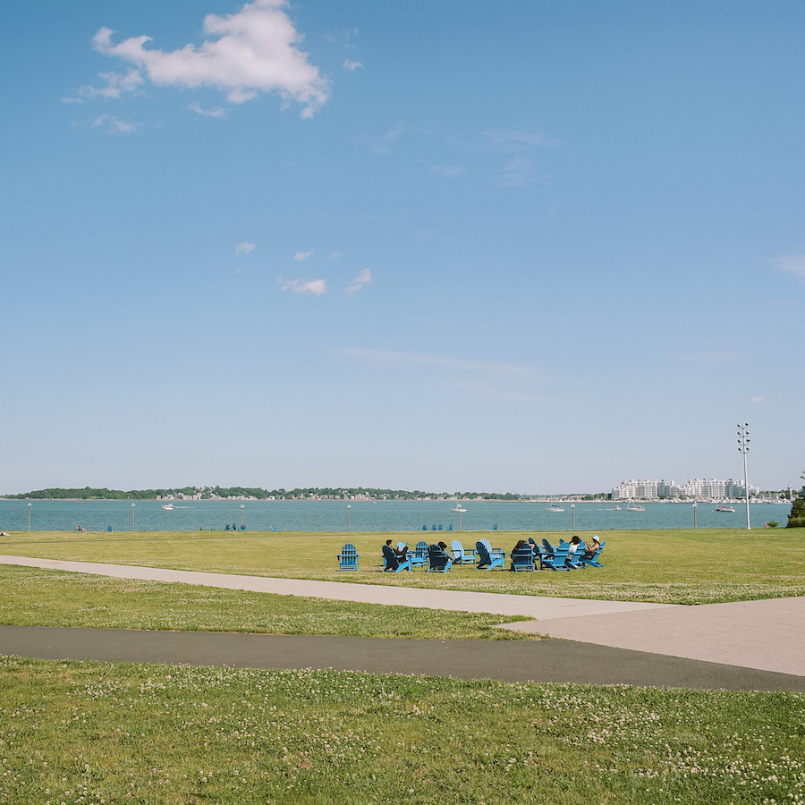 Campus lawn and harbor walk