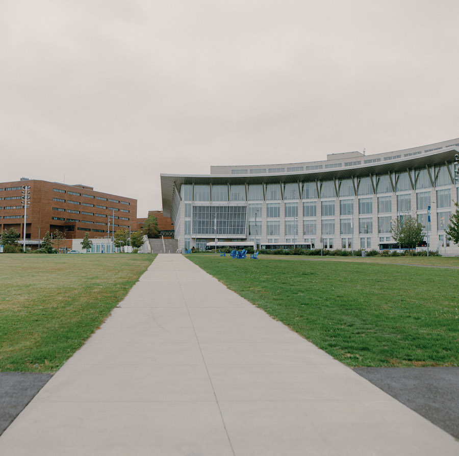 Campus sidewalk