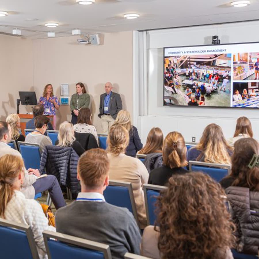 Presentation in conference room.